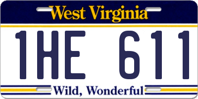WV license plate 1HE611
