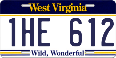 WV license plate 1HE612