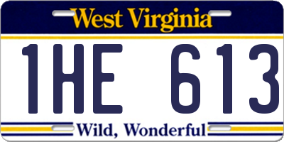 WV license plate 1HE613