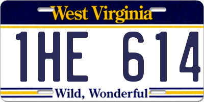 WV license plate 1HE614