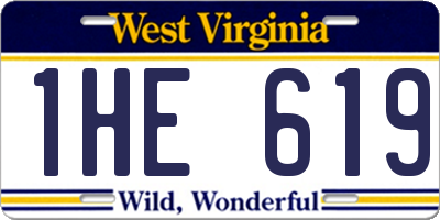 WV license plate 1HE619