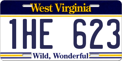 WV license plate 1HE623