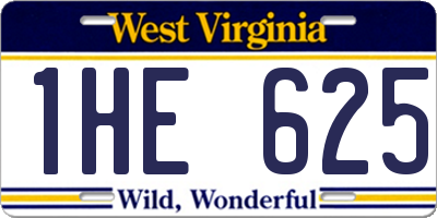 WV license plate 1HE625
