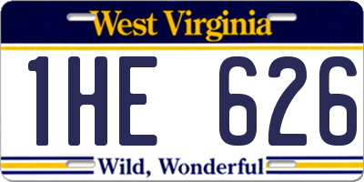 WV license plate 1HE626