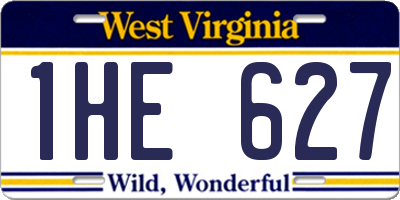 WV license plate 1HE627