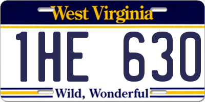 WV license plate 1HE630