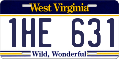 WV license plate 1HE631