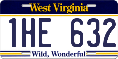 WV license plate 1HE632