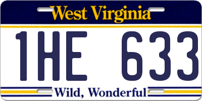 WV license plate 1HE633