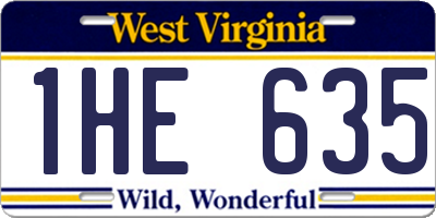 WV license plate 1HE635
