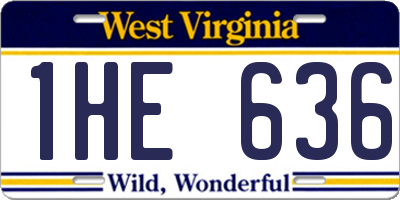 WV license plate 1HE636