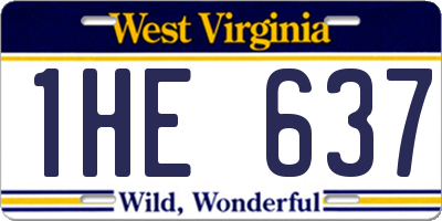 WV license plate 1HE637