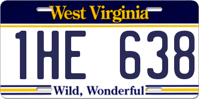 WV license plate 1HE638