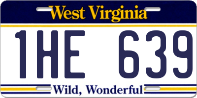 WV license plate 1HE639