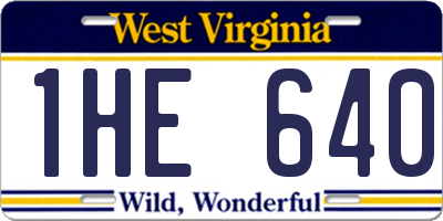 WV license plate 1HE640