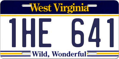 WV license plate 1HE641