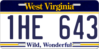 WV license plate 1HE643