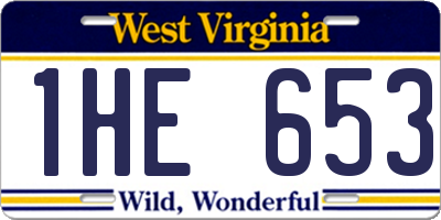 WV license plate 1HE653
