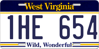 WV license plate 1HE654