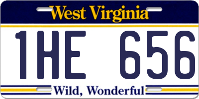 WV license plate 1HE656