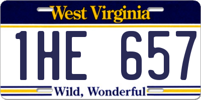 WV license plate 1HE657
