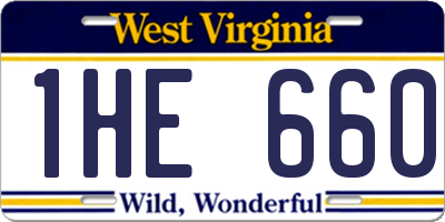 WV license plate 1HE660
