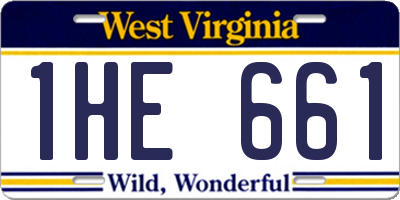 WV license plate 1HE661