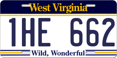 WV license plate 1HE662