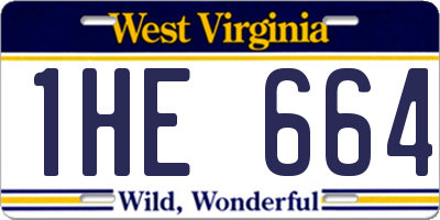 WV license plate 1HE664