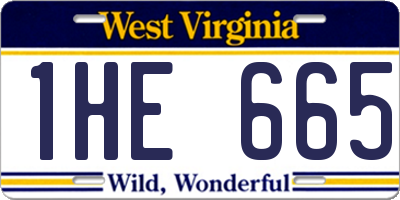 WV license plate 1HE665