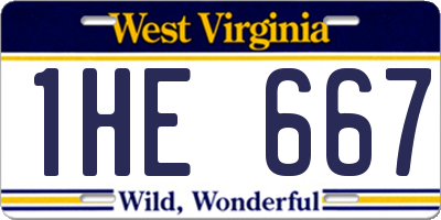 WV license plate 1HE667