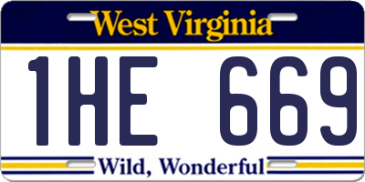 WV license plate 1HE669