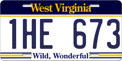 WV license plate 1HE673