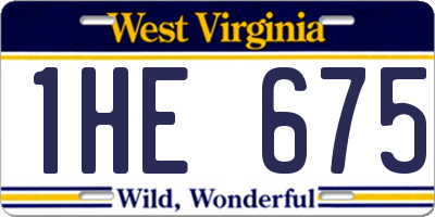 WV license plate 1HE675