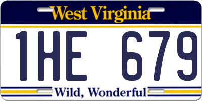 WV license plate 1HE679