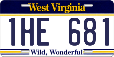 WV license plate 1HE681