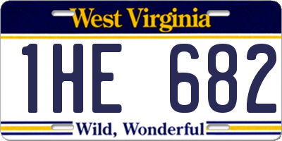 WV license plate 1HE682