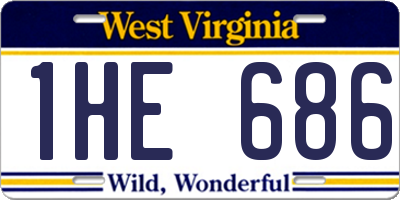 WV license plate 1HE686