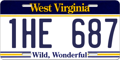WV license plate 1HE687