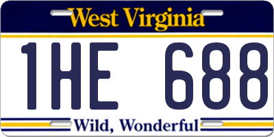 WV license plate 1HE688