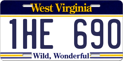 WV license plate 1HE690