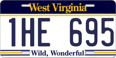 WV license plate 1HE695