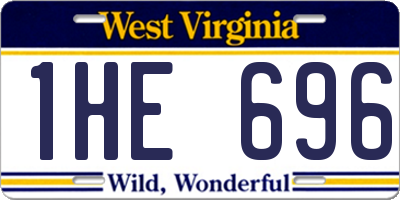 WV license plate 1HE696