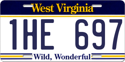 WV license plate 1HE697
