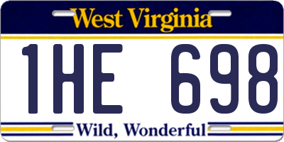 WV license plate 1HE698