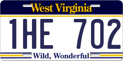WV license plate 1HE702