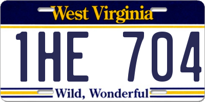 WV license plate 1HE704