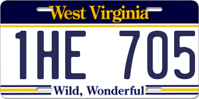 WV license plate 1HE705