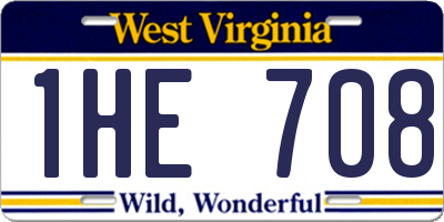 WV license plate 1HE708