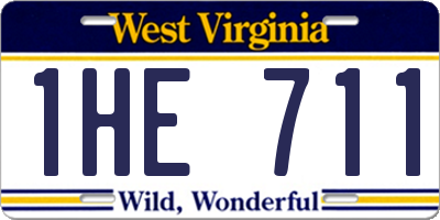 WV license plate 1HE711